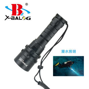 T6强光充电潜水手电筒LED多功能铝合金防水远射手电筒户外钓鱼灯