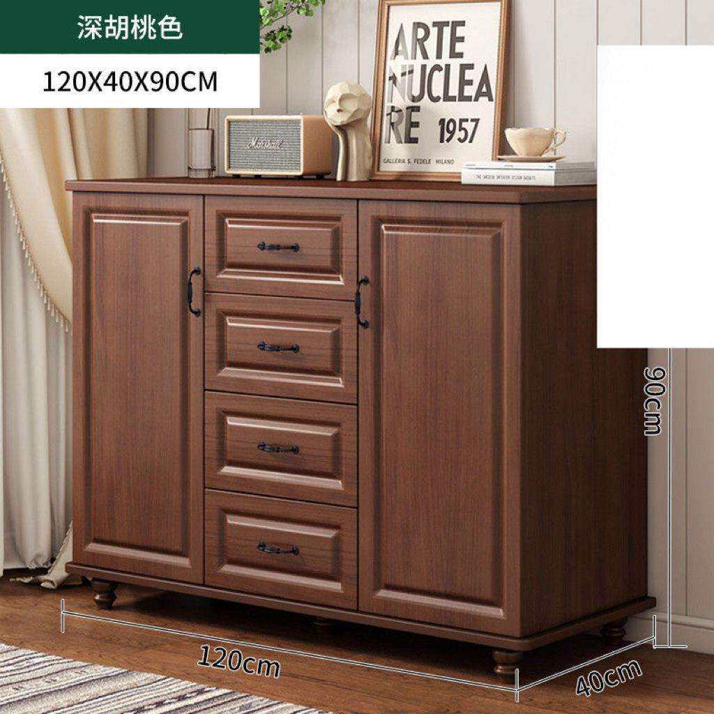 美式餐边柜酒柜现代简约碗柜家用厨房灶台茶水柜靠墙柜家用储物柜