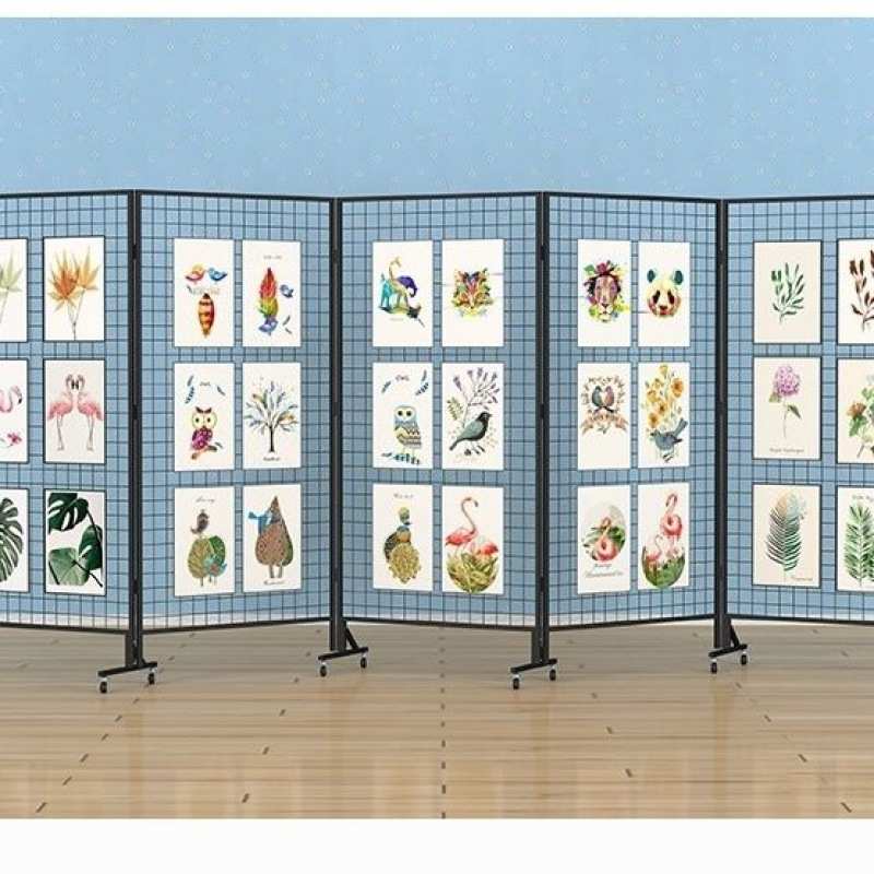 折叠网格展示架画室画展幼儿园作品展示架书法展示展览铁艺展示架