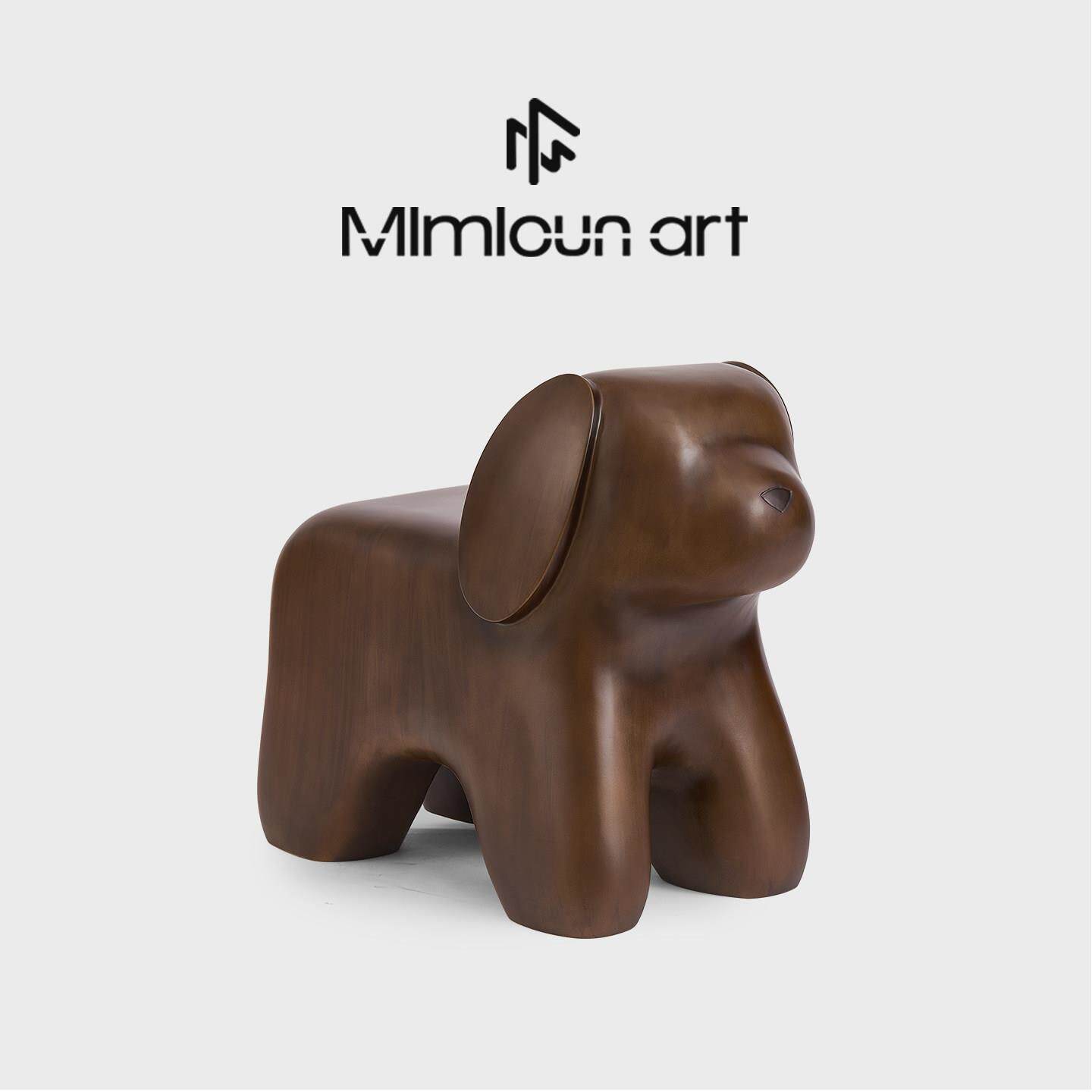 创意小狗卡通坐凳实木动物造型凳子个性轻奢矮凳门口换鞋凳装饰凳