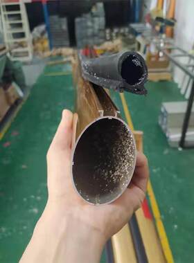 捷顺道闸杆金色椭圆80*50防砸胶条杆4米停车场小区升降杆挡车直杆