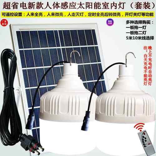 人体感应太阳能照明灯人来灯亮人走灯灭LED室内天黑自动亮球泡型