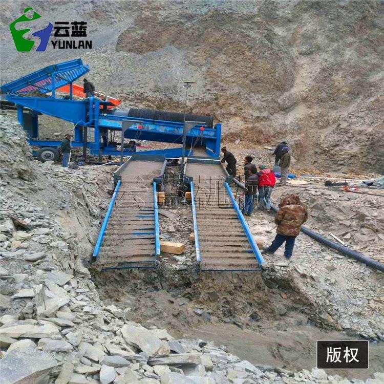 旱地移动式淘金车 无轴滚筒筛淘金设备 矿金淘金 100型移动选金车