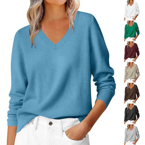Sweaters For Women Long Sleeve V Neck Shirts Business Casual