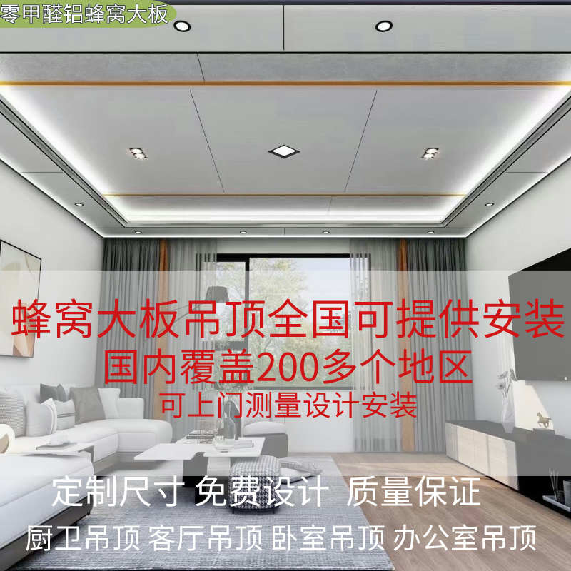 集成吊顶全铝蜂窝大板厨房客厅卫生间餐厅办公区扣板材料全套配件
