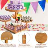 木质糕架餐桌蛋摆件TFA分层式 纸杯糕托塔松蛋木点心架聚会实木盘