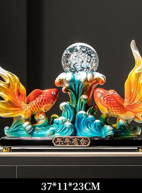 正品年有余招财家居件办公室电视柜玄关酒柜乔迁新居摆送装饰年礼