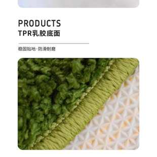 苔藓森林家用地毯加厚植绒地垫卧室床边簇绒圆形毯可手洗代发批发