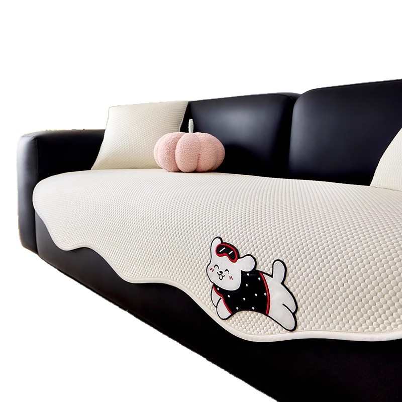 2025新款夏季凉感冰丝凉席垫一片式轻奢高级感防猫抓异形沙发垫布