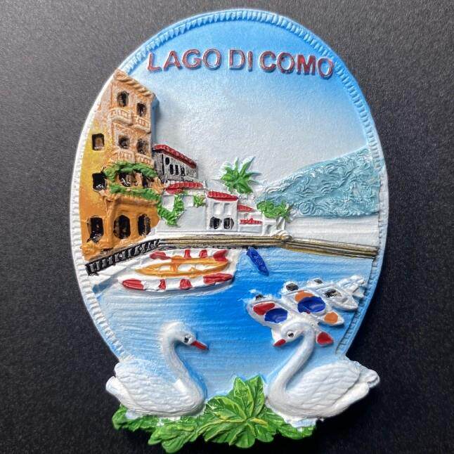 意大利旅游胜地科莫湖手工彩绘家居装饰磁力冰箱贴收藏纪念品礼物