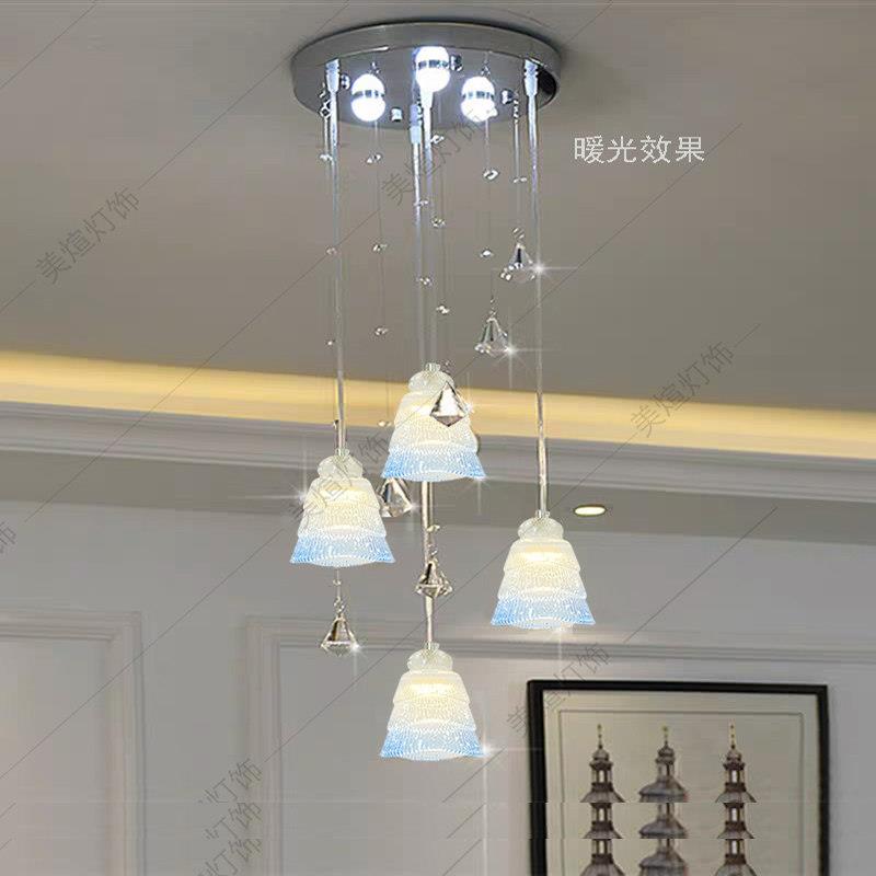 晶2026新款轻奢现水四头餐厅灯吊灯代灯三头水晶吊灯饭桌灯楼梯过