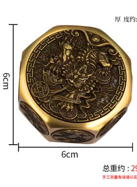 黄铜貔貅八面转钱魔方解压手把件随身携带马上赢生肖龙年招财摆件