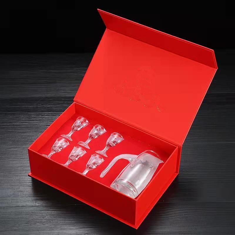 白酒杯小酒杯烈酒杯分酒壶家用酒吧餐厅酒具礼品盒套装可定制logo