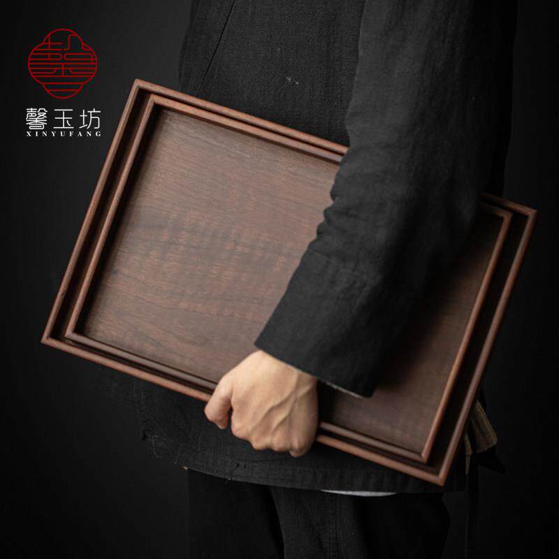 日式胡桃木托盘家用茶咖点盘茶奉盘茶托杯饭茶厅啡收纳盘实木胡桃