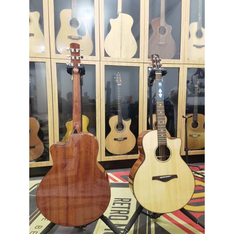 蚂蚁吉他M2民谣吉他40/41寸GA桶缺角云杉桃花心面单板原木/复古色