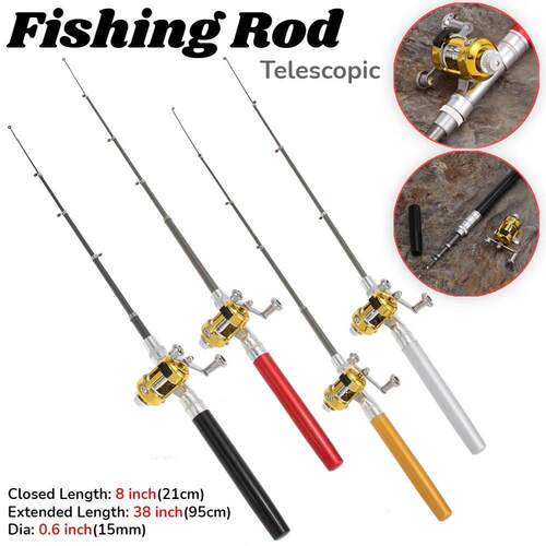 Outdoor Fishing Rods with Reel Wheel Mini Pocket Fishing Pol