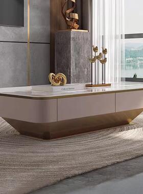 意厅式地轻奢岩电视柜板茶几组合现代简约小户型客新款2309茶几高