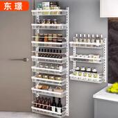 免打孔门后壁挂置物架厨房调料架多层夹缝收纳架墙上调料收纳架子