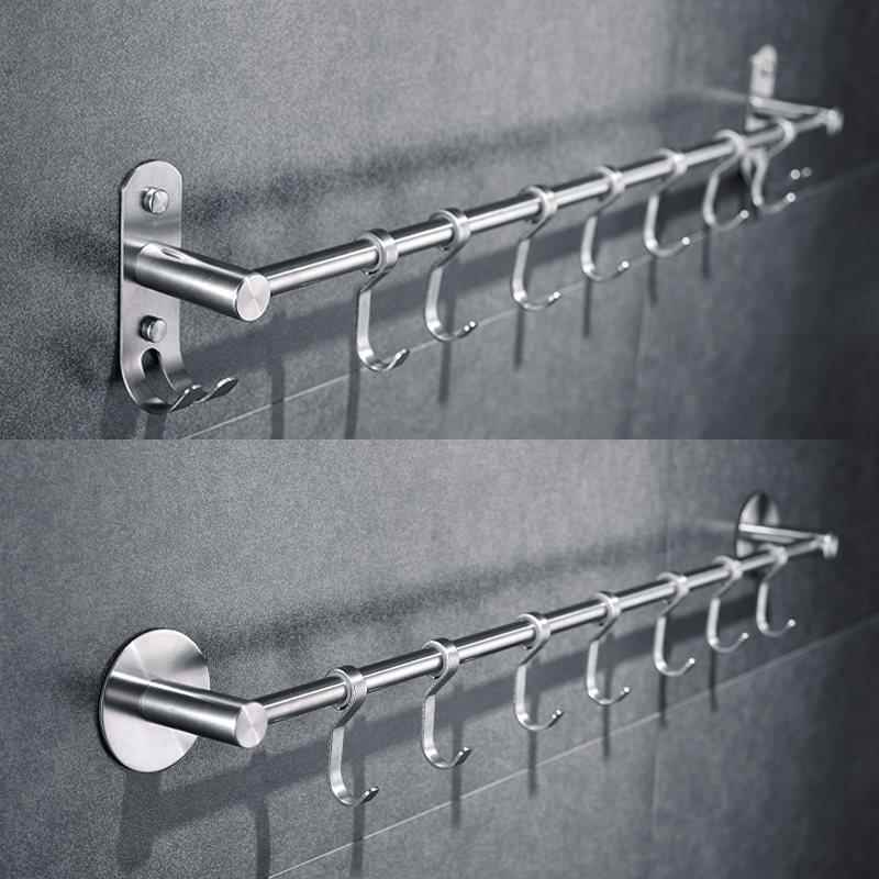 D*浴室毛巾架免打孔304不锈钢卫生间毛巾挂架单杆毛巾杆可移动挂