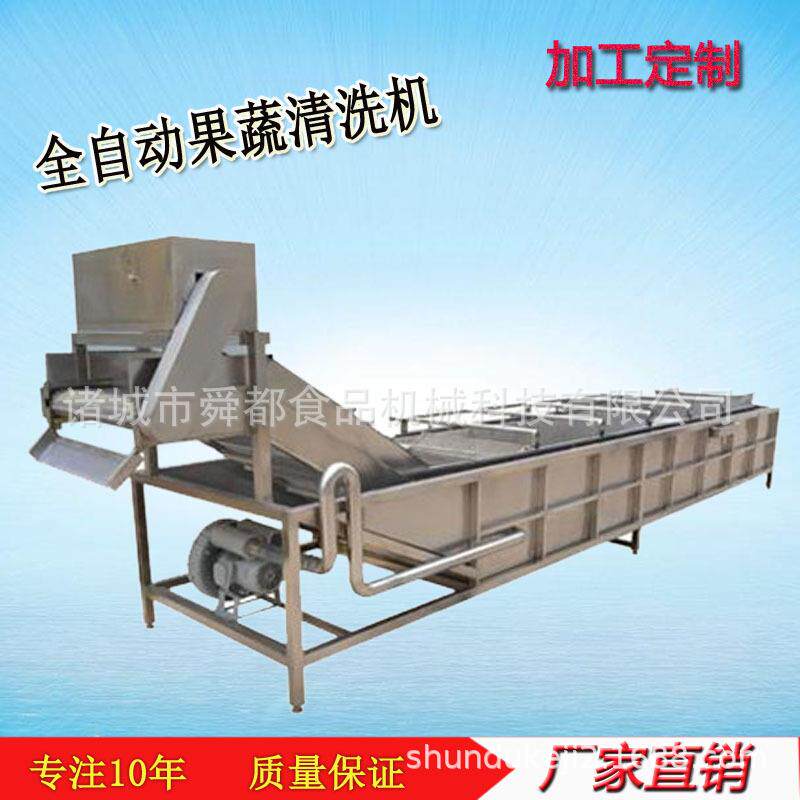 果品蔬菜清洗机源头工厂不锈钢全自动变频叶类蔬菜鼓泡式清洗机
