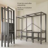 衣柜家用卧室结实耐用布衣柜加粗钢架免安装 收纳简易衣柜出租房用