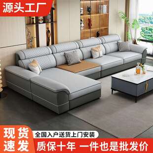 现代简约猫抓皮棉麻布艺沙发直排贵妃冬夏两用沙发客厅家具