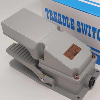 ZDGD脚踏开关LT4铝壳自复TFS-302带护盖脚踩踏板开关 灰色