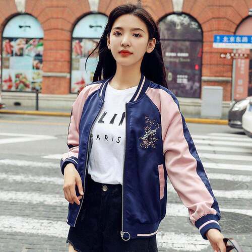 短女款ZBO1870X外套秋款年秋春新款时尚流个性宽松修身显瘦长潮袖