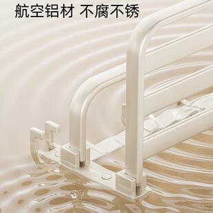 奶RGN风巾架卫生间免打孔浴巾置物架浴毛厕所壁挂太空油室铝挂杆