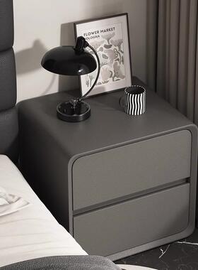 黑色实木床头柜小型家用卧室床边置物架简约现代简易储物收纳柜子