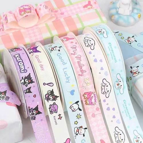 厂家直发2cm可爱卡通图案丝带儿童节印花织带热转印彩色包装带