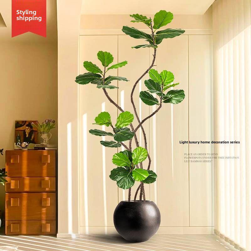 采购产品模拟绿色植物，叶榕类，高端客厅彷生绿色植物装饰摆件，