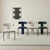 意式 极简马鞍皮餐椅家用餐桌椅子现代简约北欧轻奢餐厅凳子书桌椅