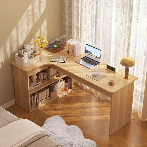 书桌学习桌家用小户型板式L型转角一体卧室学生学习桌写字电脑桌