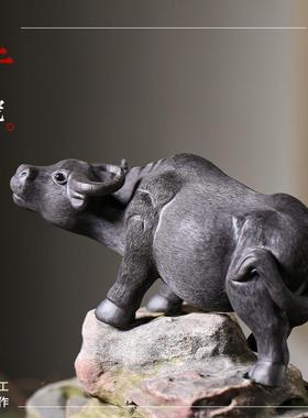 紫来顺 紫砂茶宠手工茶玩雕塑功夫茶道配件摆件把玩可养35517