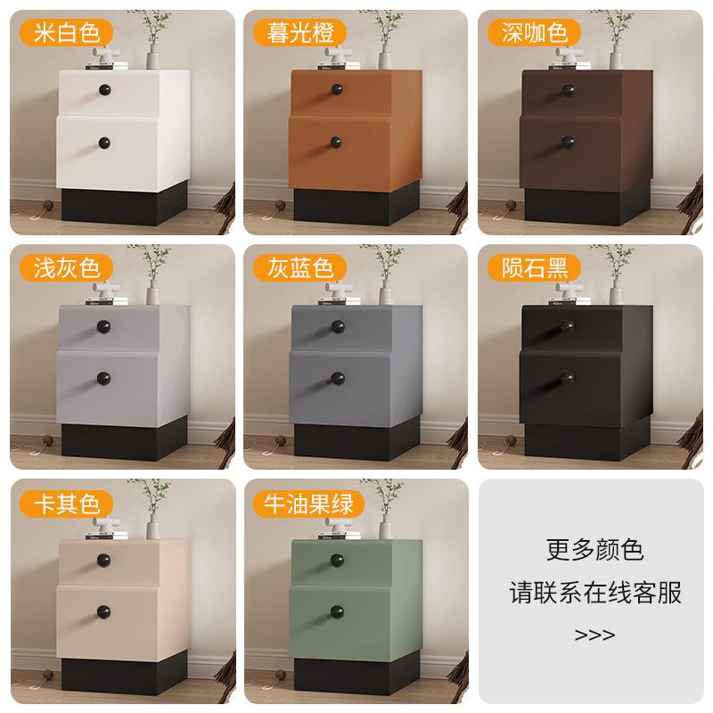 奶油风儿童代床头卧全实柜木家用室小型极窄简约现F3网红床头收纳