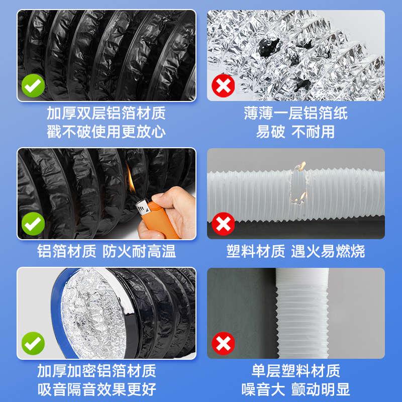 吸抽油烟机排烟管厨房排气管通风管道排风管加厚铝烟管管子配件