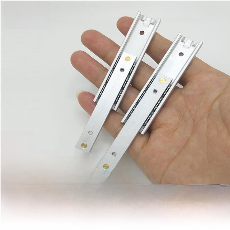 超短70mm两边拉出滑动小抽屉轨道双向2节可拉导轨16mm宽窄型滑轨