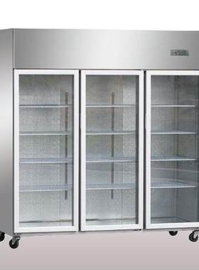 盛宝大三门酒水点菜陈列柜酒店厨房餐厅食堂设备商用冰箱展示柜