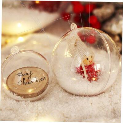 Christmas clear hollow acrylic round ball DIY candy box
