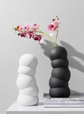 新摆式现瓷代素烧手工中陶特色花瓶件客厅插花客厅玄OIO关花器摆