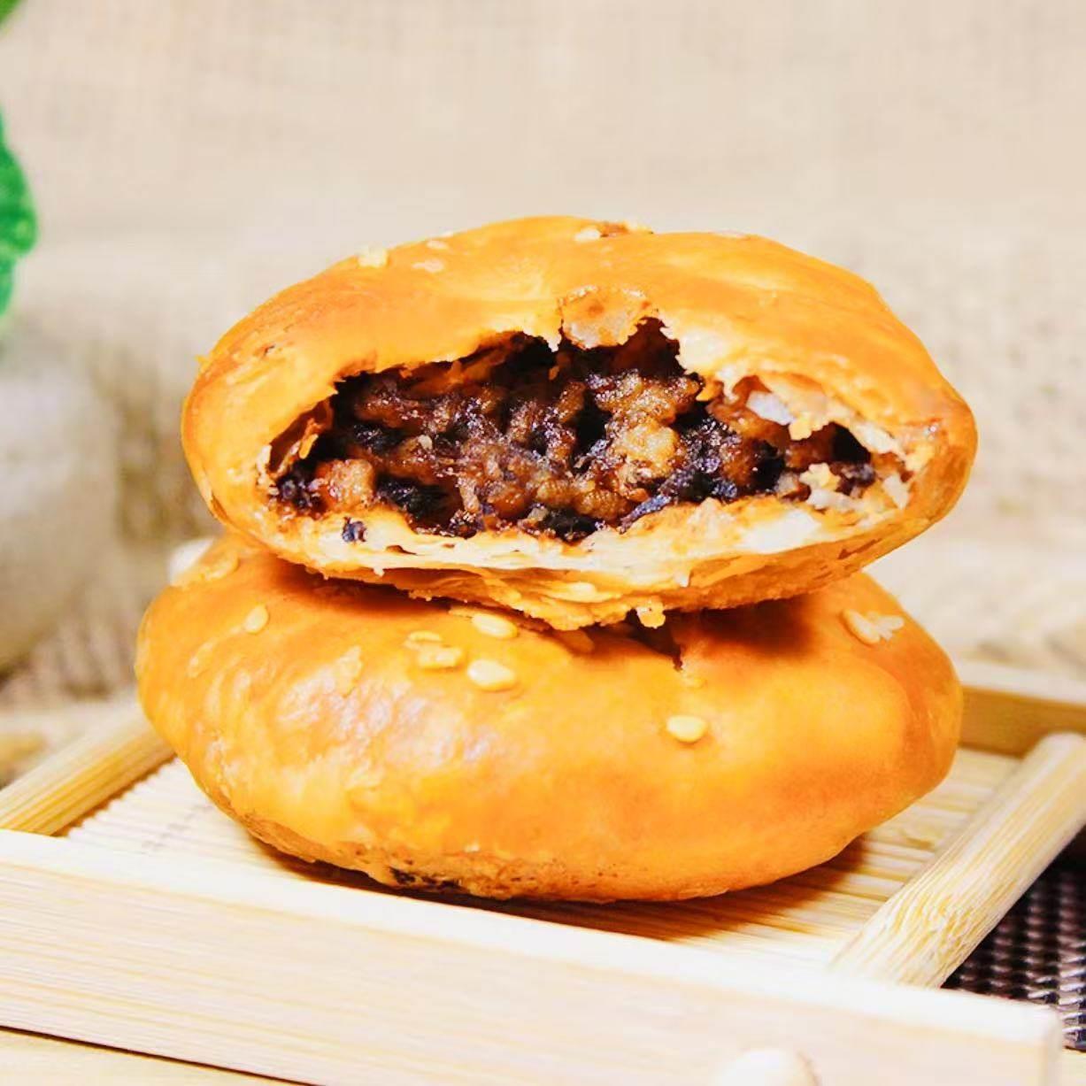 徽美好再来黄山烧饼梅干 干菜扣肉烧饼干 干夹心梅菜馅肉饼脆香酥