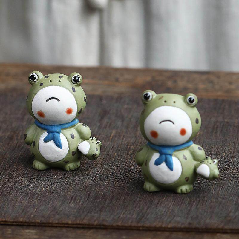 崽件小青蛙公仔茶宠卖摆精品宜兴原GBN矿紫砂可养手工可爱盘茶桌