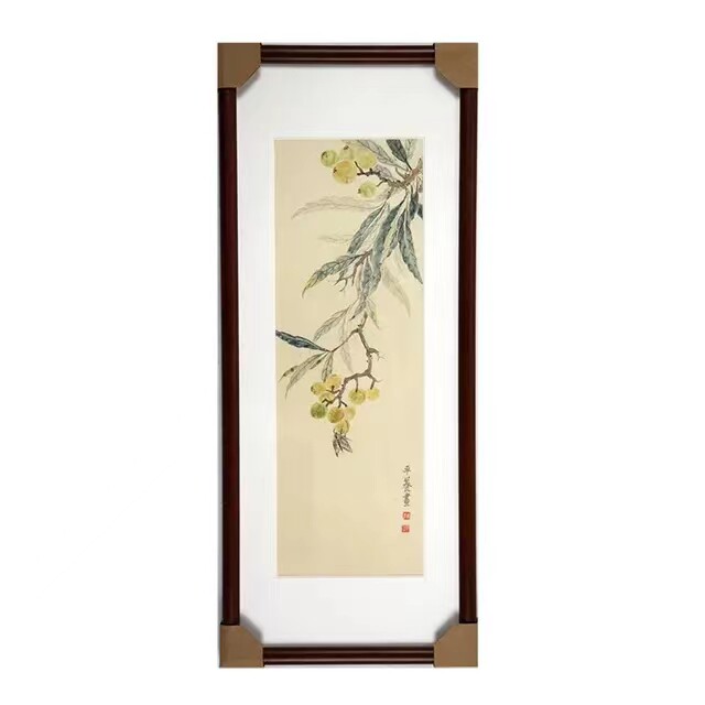 拍下送画框 省美协李平养手绘真迹工笔花鸟国画玄关卧室装饰6521