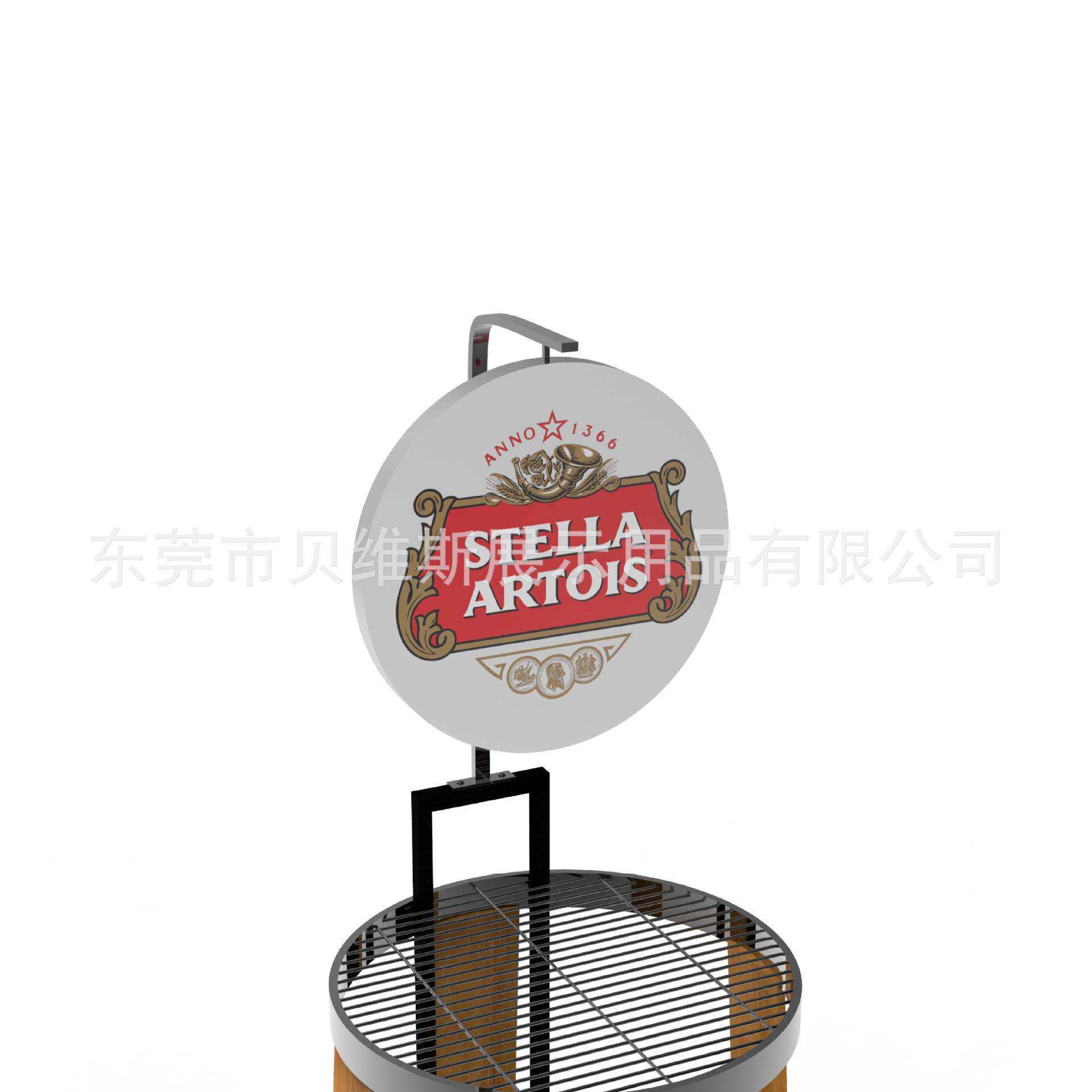 商场超市陈列架金属铁丝层板酒桶酒水展览展示架多层圆形收纳架