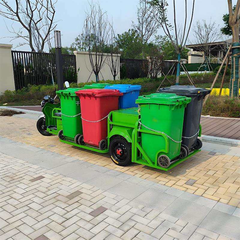 厂家供应电动环卫垃圾车新能源三轮4桶6桶清运车物业景区保洁车