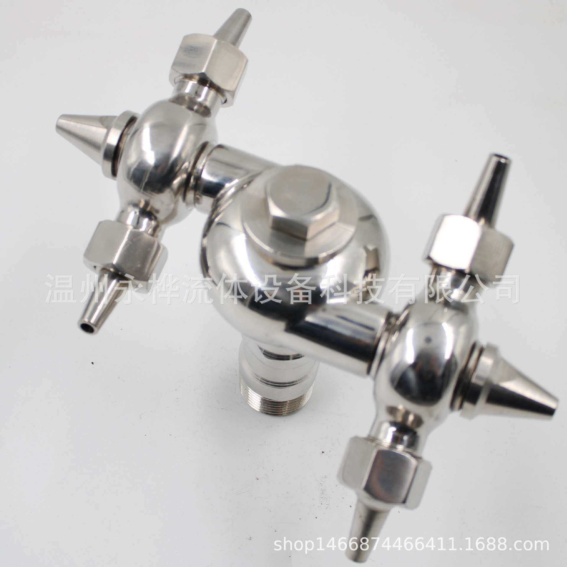 牛角旋转清洗器外牙万向洗罐器六角喷嘴水转刷罐器洒水器