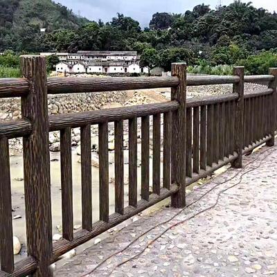 水泥仿木纹护栏小区花园围栏河道栈道景区园林防护栅栏混凝土栏杆