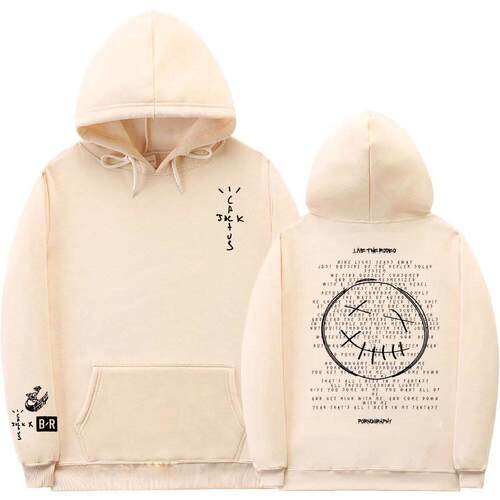 Cactus Jack Double Sided Logo Print Hoodie Male Fleece Hoodi
