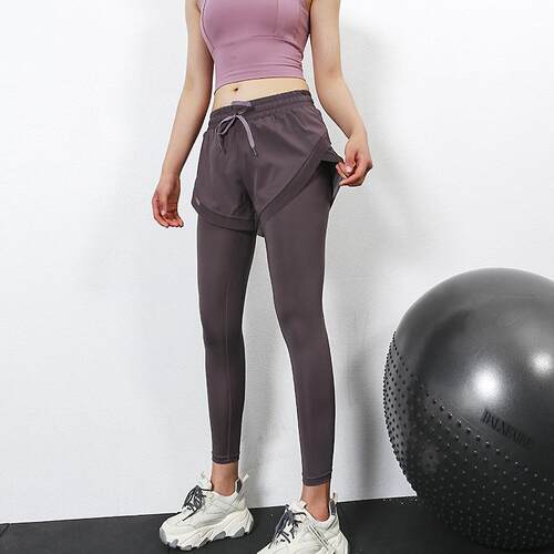 High waisted elastic fitness pants, women's tight running